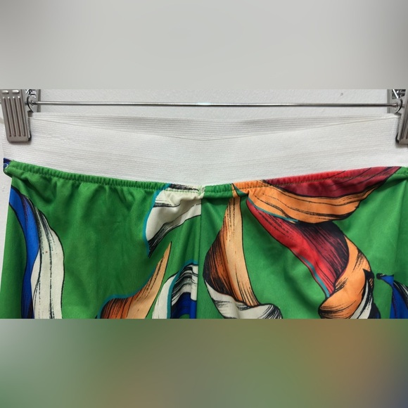 200 ZARA | EUC Turkey Elastic Waist Green Tropical Wide-Leg Pants (size S) - Picture 7 of 12
